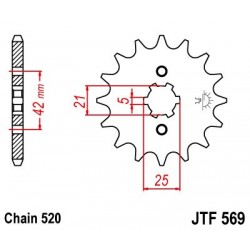 Piñon yamaha sr 250 16d.