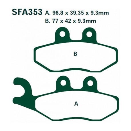 Pastillas freno delantero ebc sfa353 piaggio x8  125 200cc