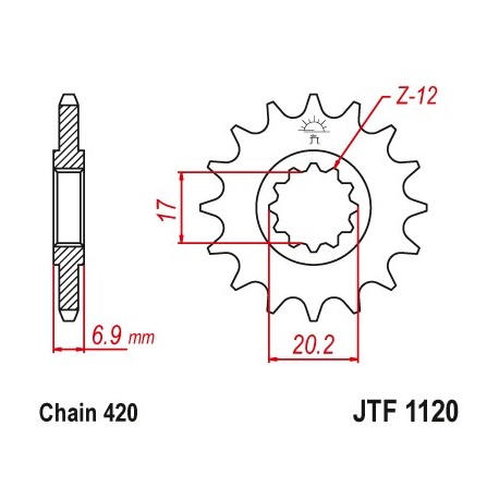 Piñon yamaha dt 50 r 11 dientes  03-06