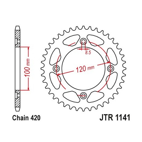 Corona de arrastre beta rr 50 enduro 51 dientes